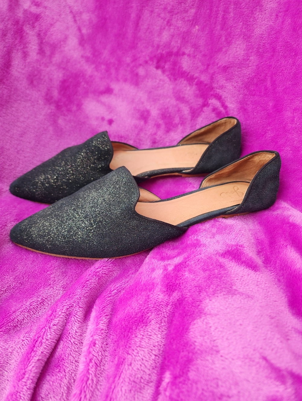 Joie Florence gunmetal d'orsay Pointed Toe Suede Flats